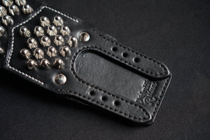 Studded leather goth and punk bracelet with spikes