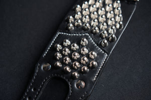 Studded leather goth and punk bracelet with spikes